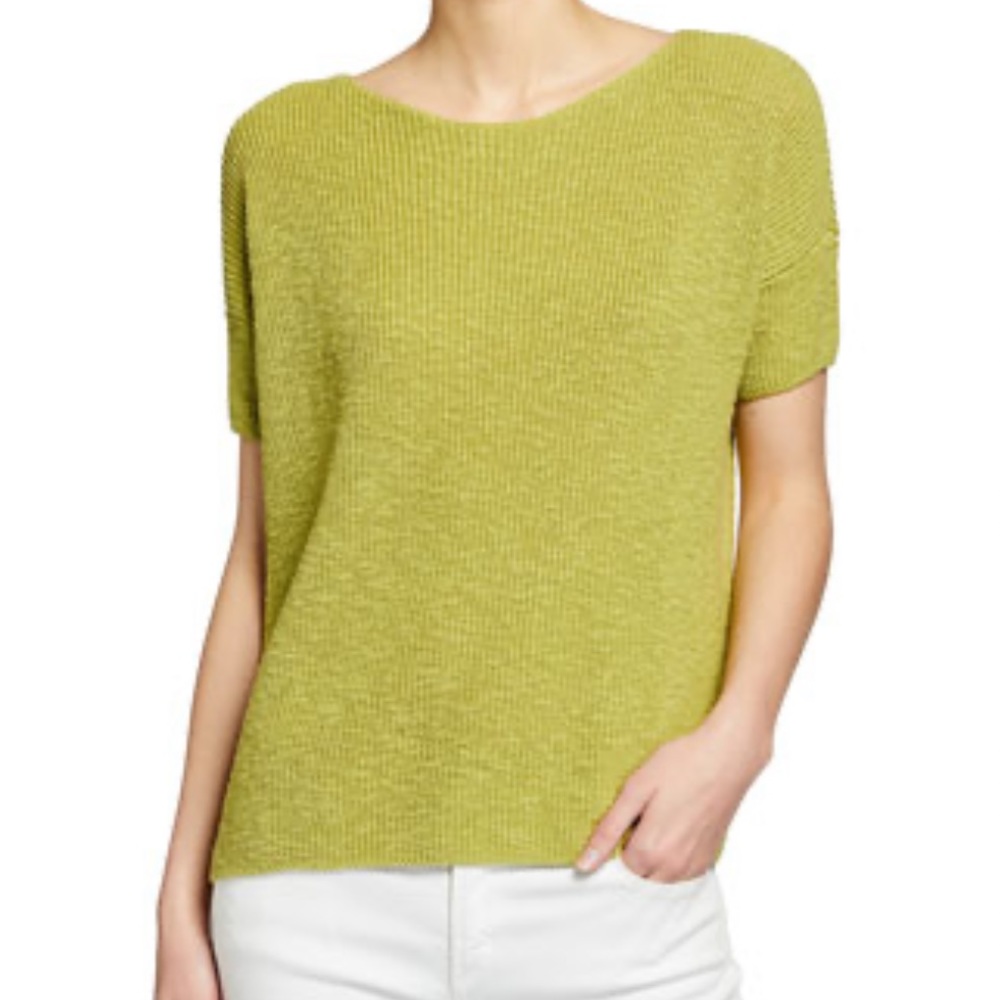 Eileen Fisher Organic Cotton-Linen Slub Sweater | Top Size Medium